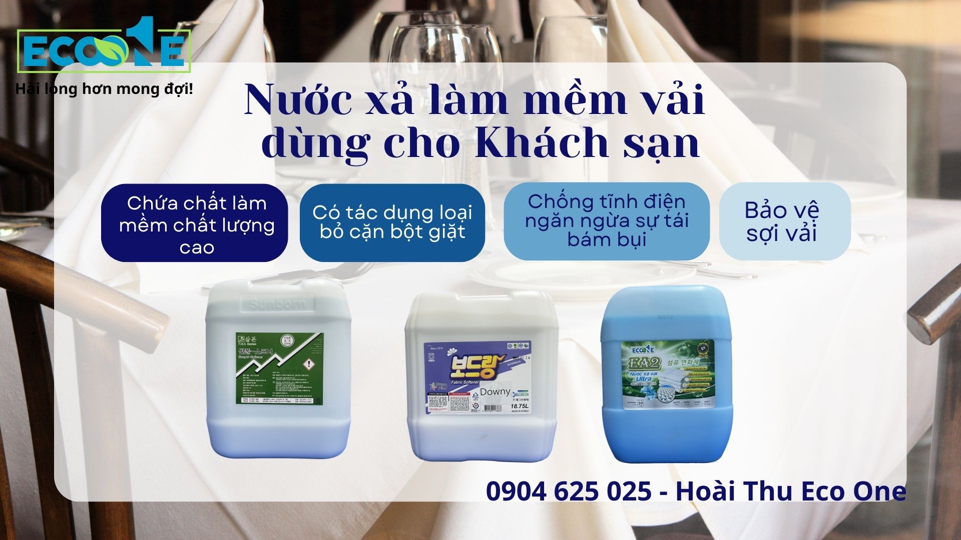 Xả làm mềm vải cho Khách sạn