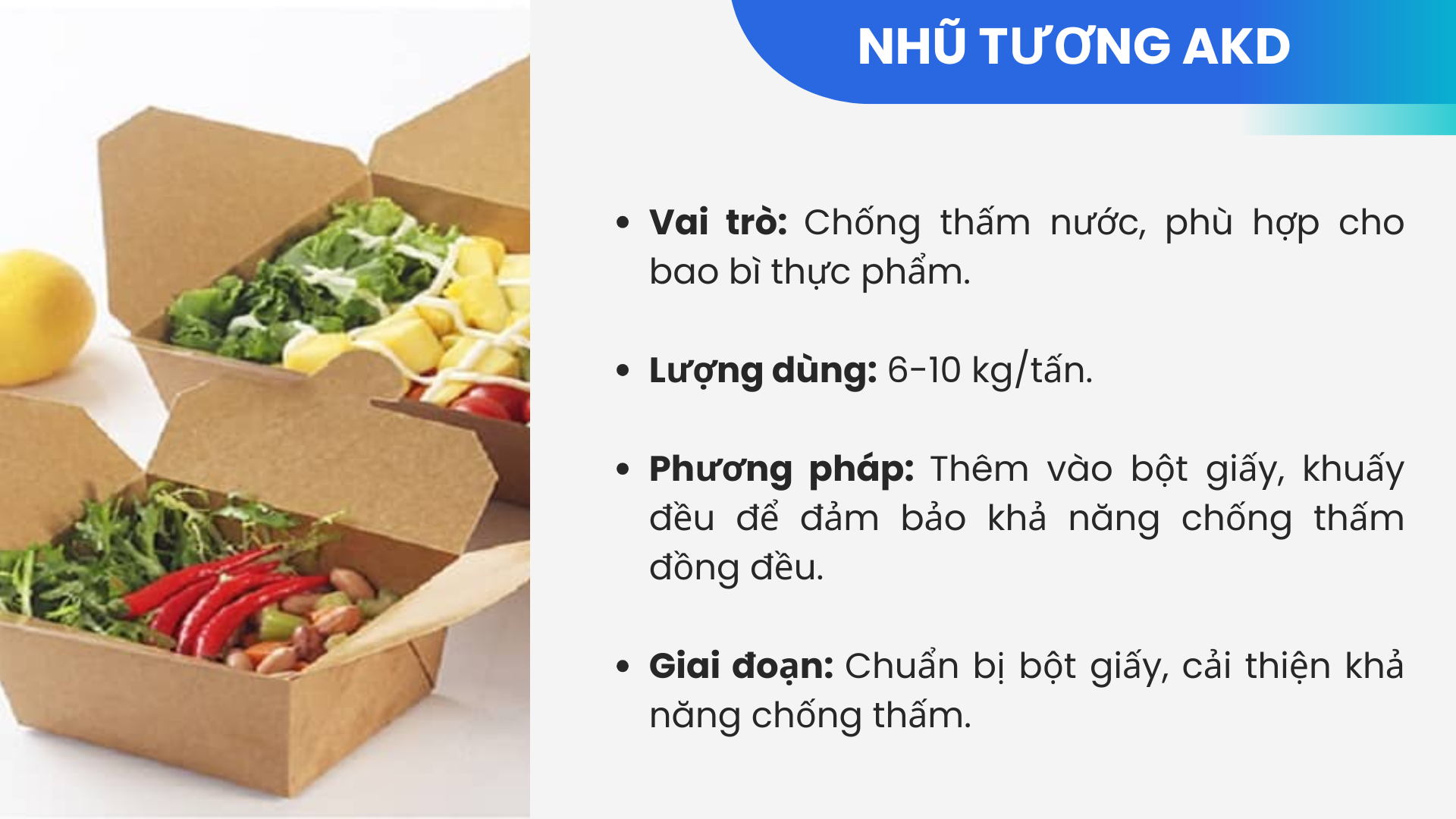 Nhũ tương AKD trong giấy thực phẩm